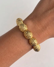 Hammered Gold Bead Stretch Bracelet — image 3