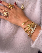 Engraved Snake Gold Cuff Bracelet — image 5