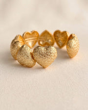 Textured Heart Gold Cuff Bracelet — image 3