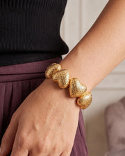 Textured Heart Gold Cuff Bracelet — image 2