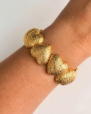 Textured Heart Gold Cuff Bracelet — image 4