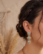 Blue Stone Byzantine Drop Earrings — image 1