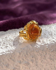 Amber Stone Baroque Gold Ring — image 2