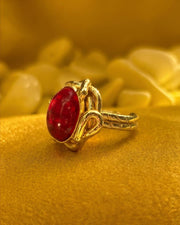 Red Stone Baroque Gold Ring — image 4
