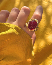Red Stone Baroque Gold Ring — image 5