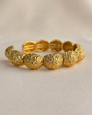Hammered Gold Bead Stretch Bracelet — image 1