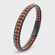 Red Jasper & Hematite Leather Bracelet — image 4