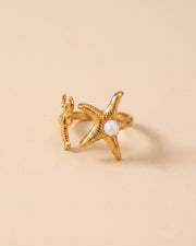 Starfish & Pearl Gold Ring — image 3