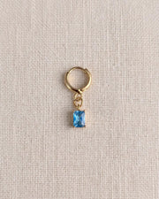 Blue Stone Gold Huggie Earrings — image 8