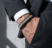 Dalmatian Jasper & Hematite Leather Bracelet — image 2