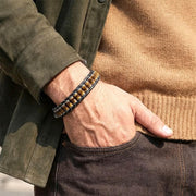 Tiger Eye & Hematite Leather Bracelet — image 8