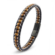 Tiger Eye & Hematite Leather Bracelet — image 5
