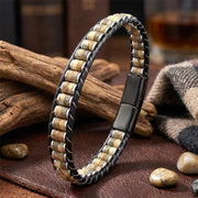Wood Jasper Beaded Leather Bracelet — image 5