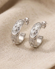 Celestial Sun & Moon Gold Hoop Earrings — image 3