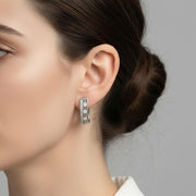 Geometric Crystal Huggie Earrings — image 6