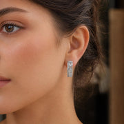 Geometric Crystal Huggie Earrings — image 9