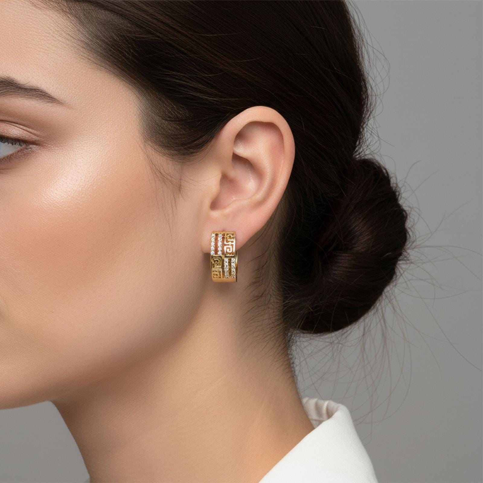 Greek Pattern Hoop Earrings — image 9