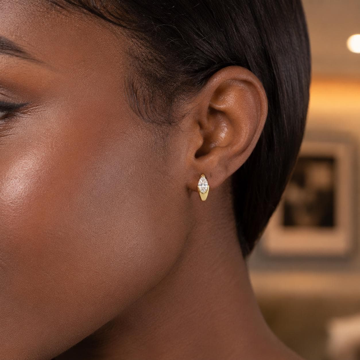 Marquise-Cut Crystal Huggie Earrings — image 5