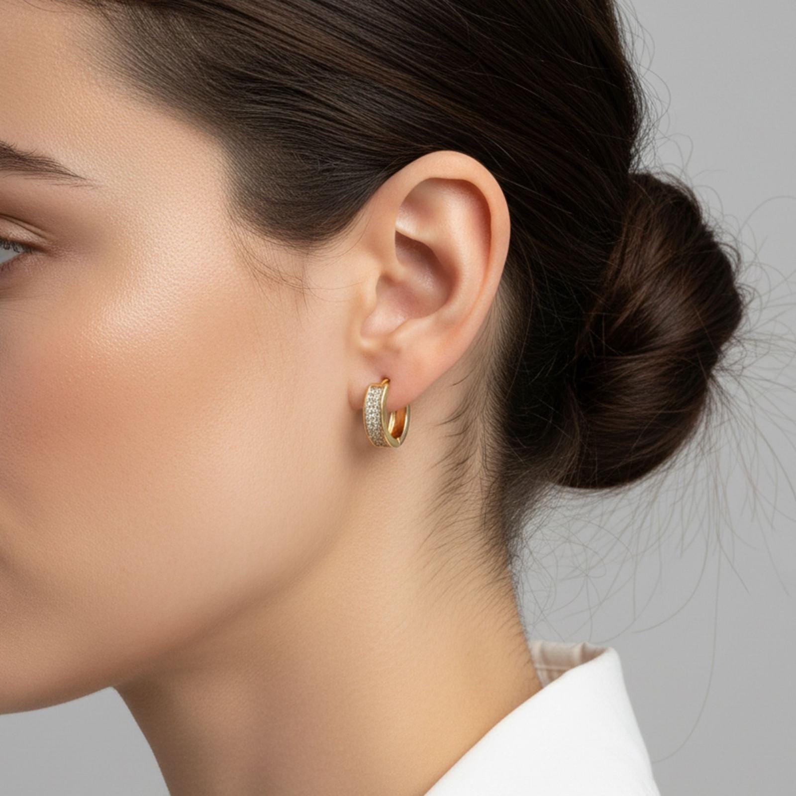 Micro Pavé Chunky Hoop Earrings — image 9