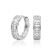 Queen-Cut Crystal Huggie Earrings — image 3