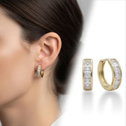 Queen-Cut Crystal Huggie Earrings — image 7