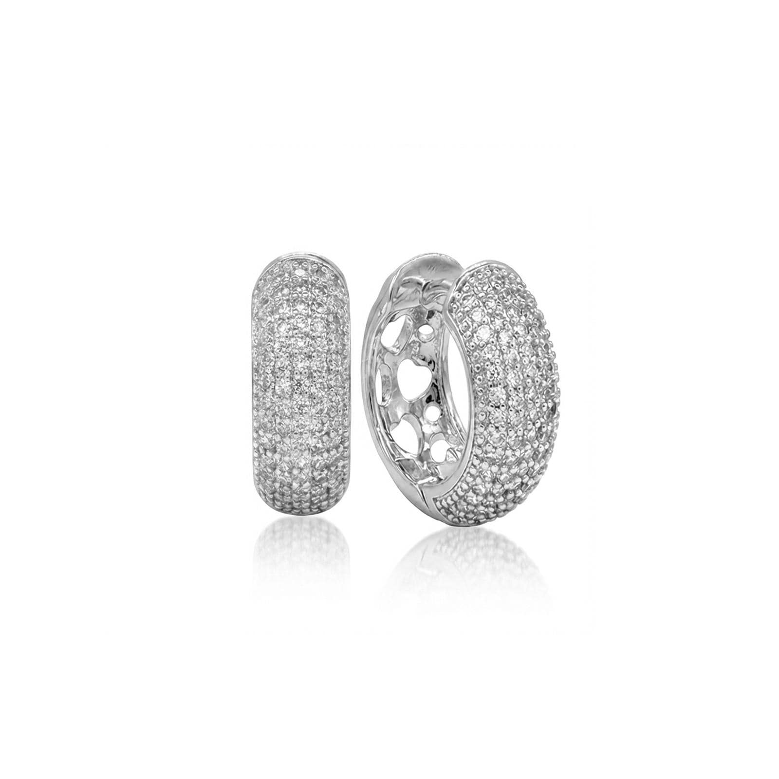 Full Pavé Chunky Hoop Earrings — image 2