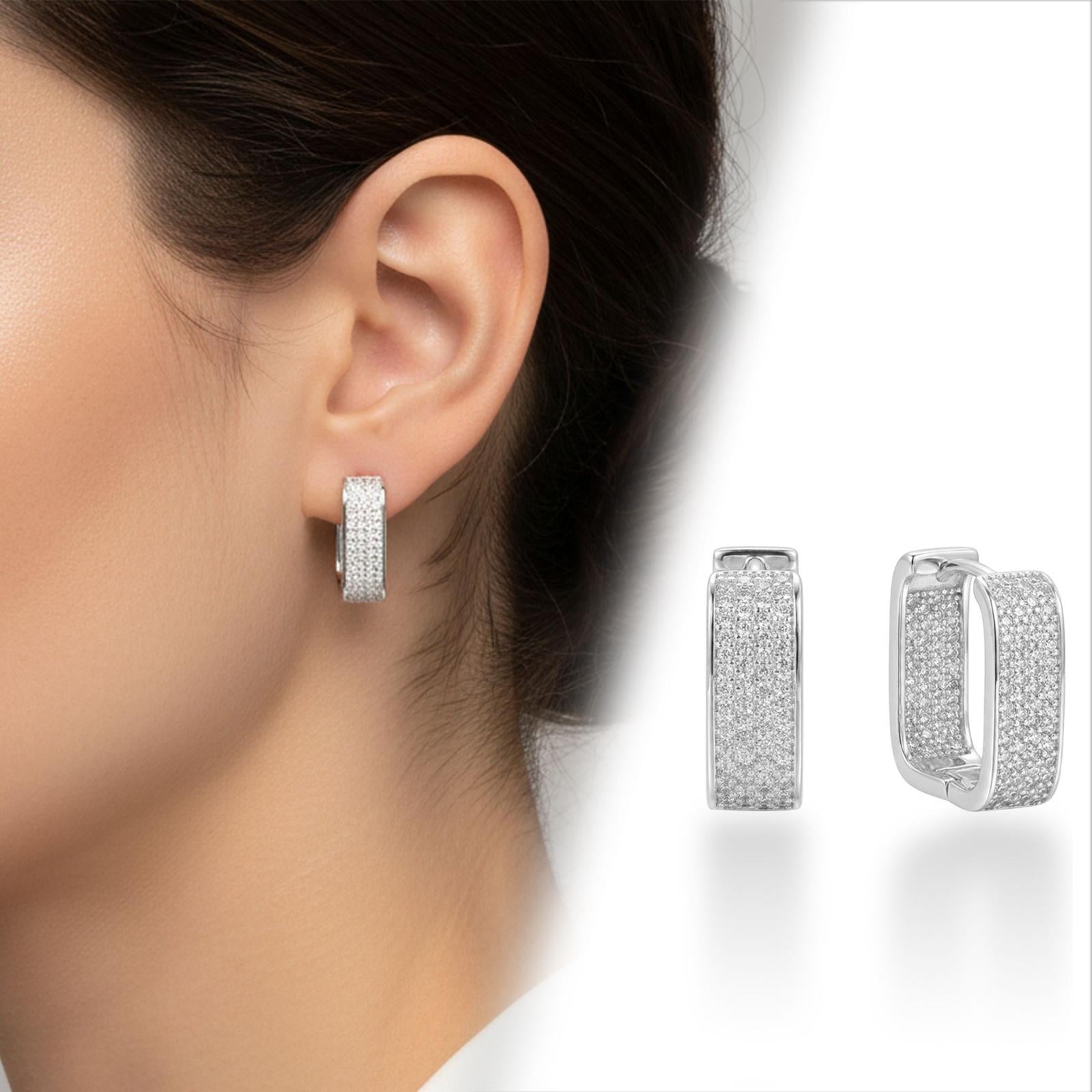 Chunky Pavé Hoop Earrings — image 5