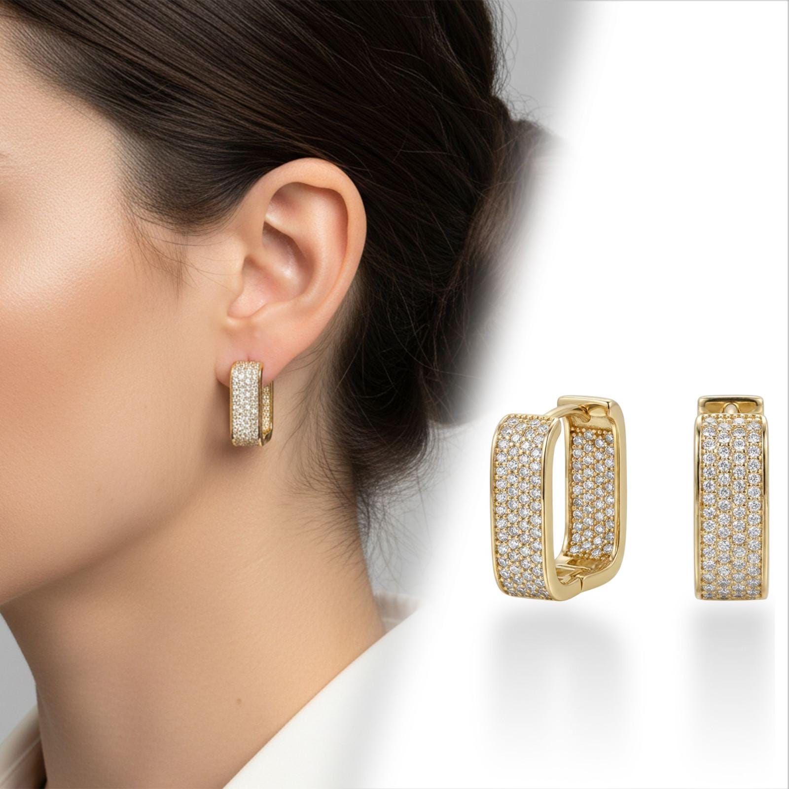 Chunky Pavé Hoop Earrings — image 6