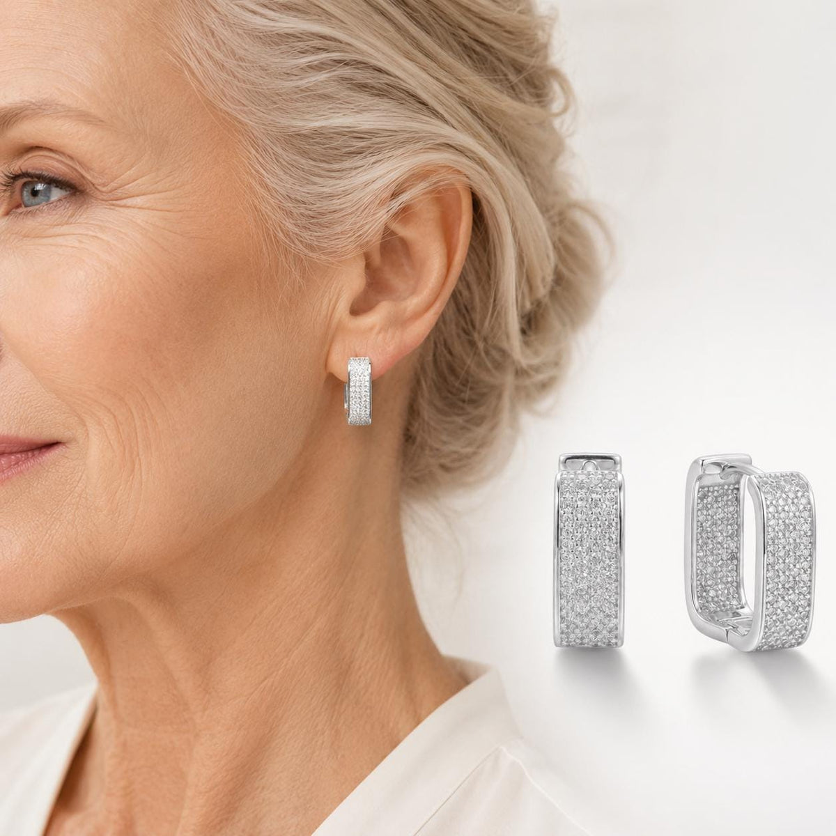 Chunky Pavé Hoop Earrings — image 1