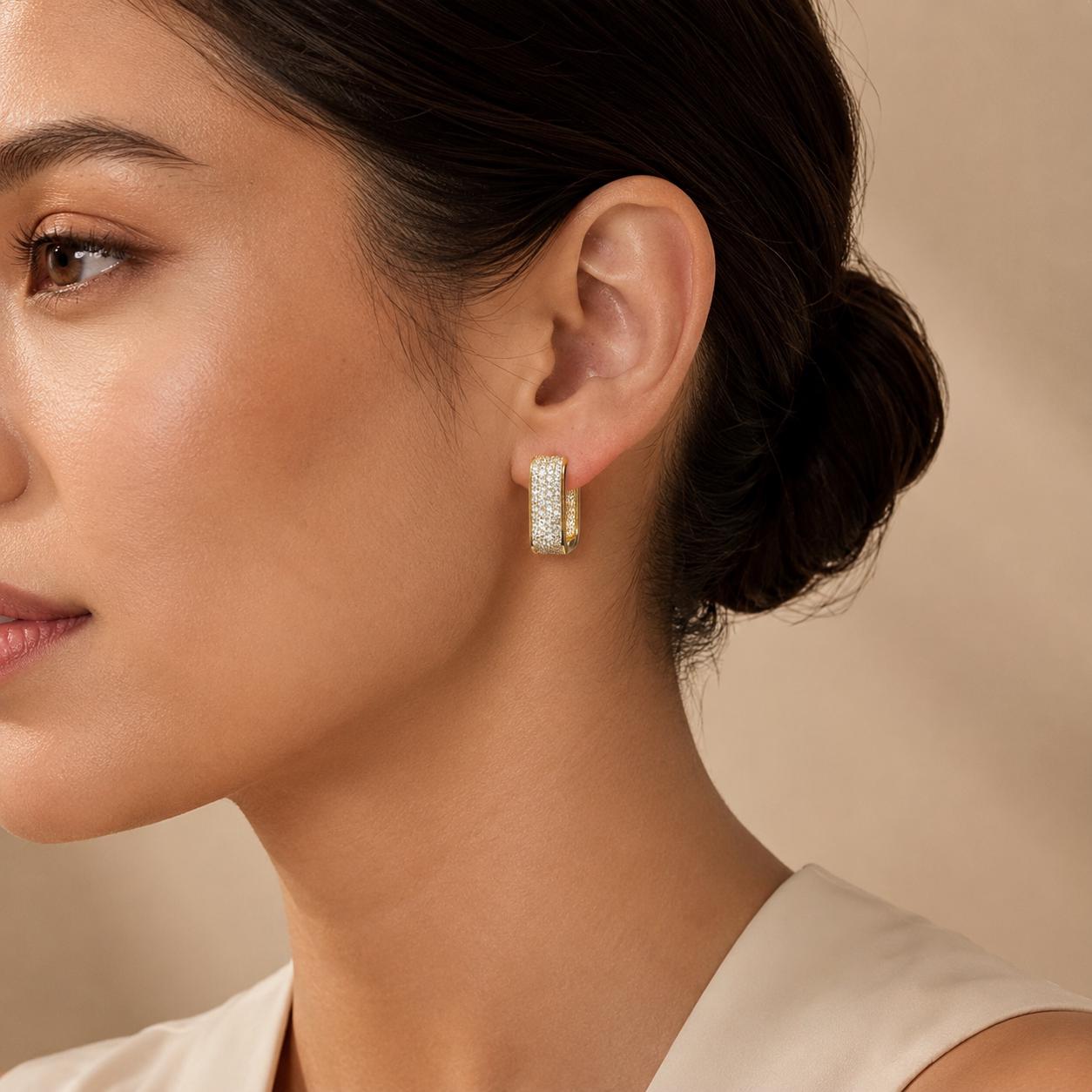 Chunky Pavé Hoop Earrings — image 4
