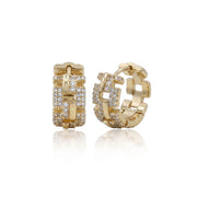 Crystal Chain-Link Hoop Earrings — image 2
