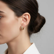 Crystal Chain-Link Hoop Earrings — image 6