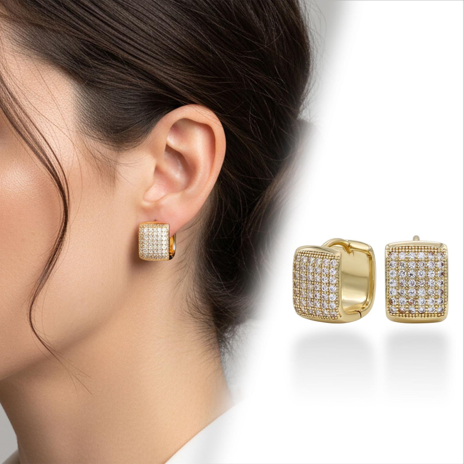 Square Pavé Huggie Earrings — image 6