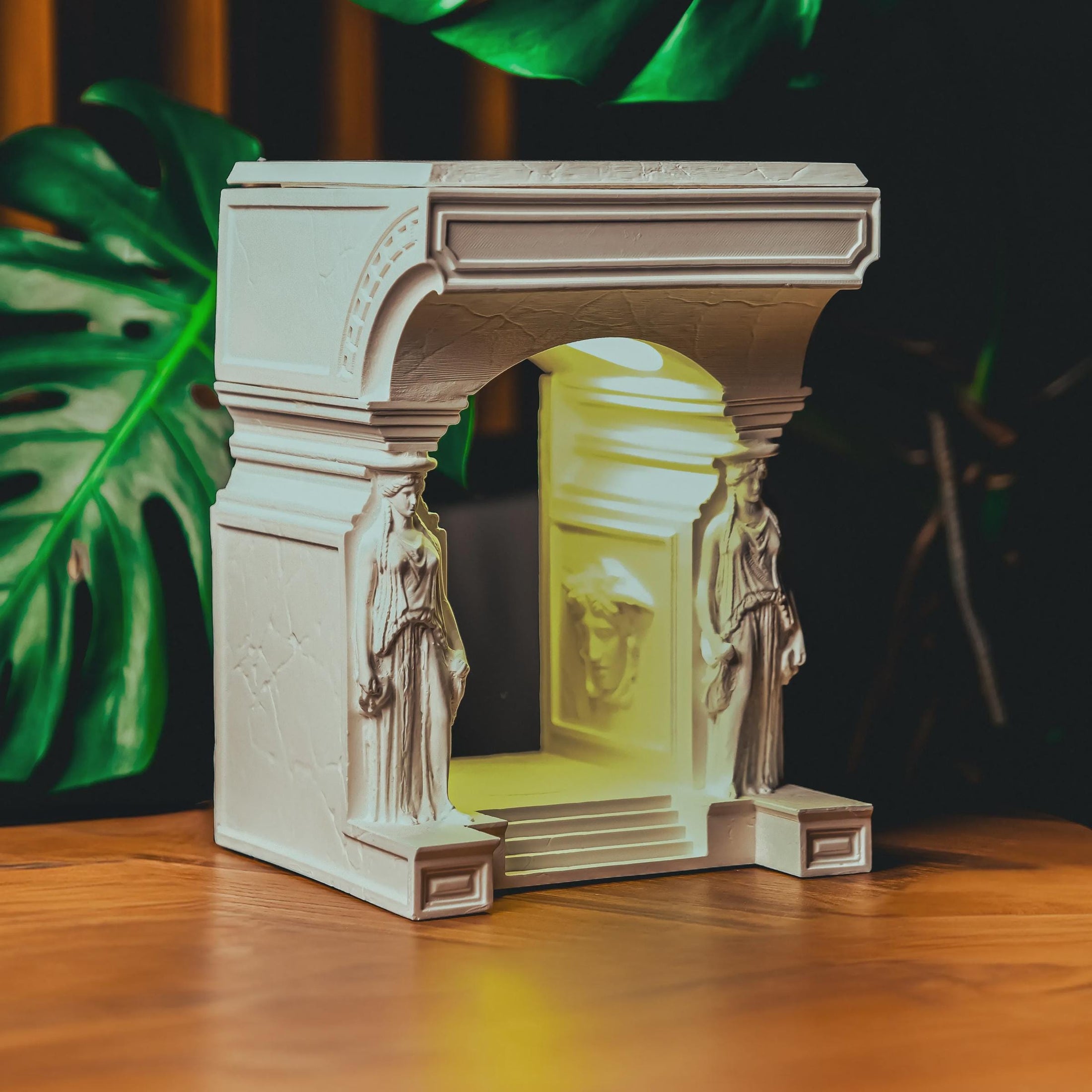 Caryatid Column Concrete Table Lamp — image 1