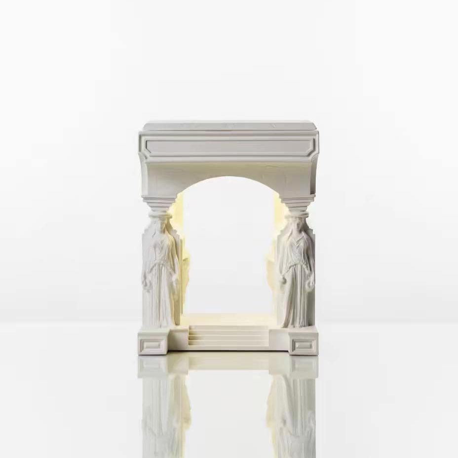 Caryatid Column Concrete Table Lamp — image 2