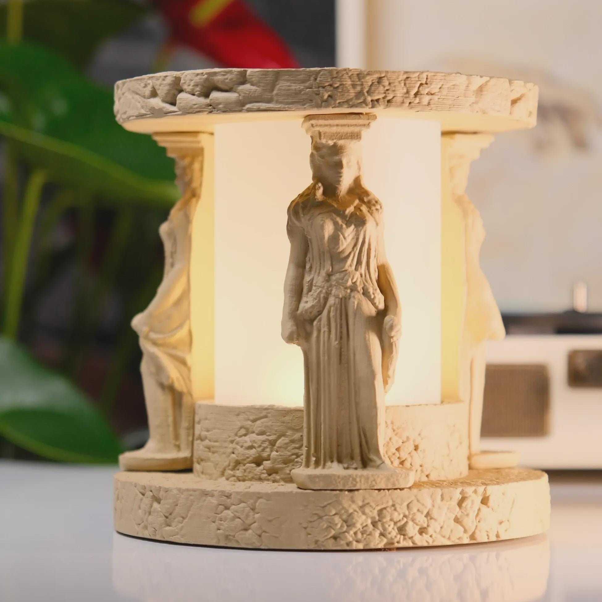 Caryatid Aura Greek Temple Table Lamp — image 4