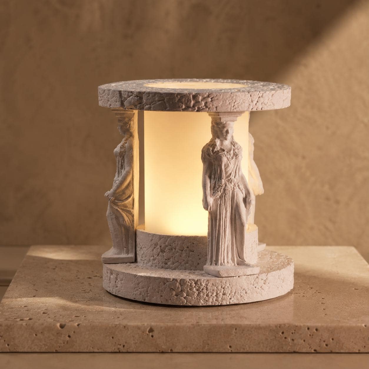 Caryatid Aura Greek Temple Table Lamp — image 1