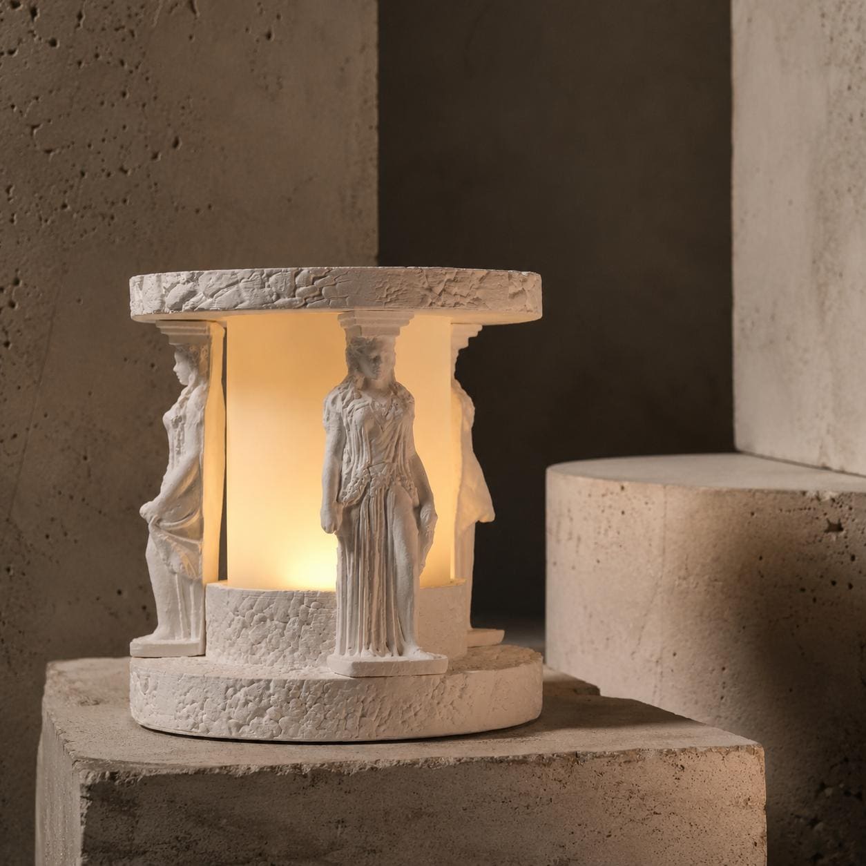 Caryatid Aura Greek Temple Table Lamp — image 3