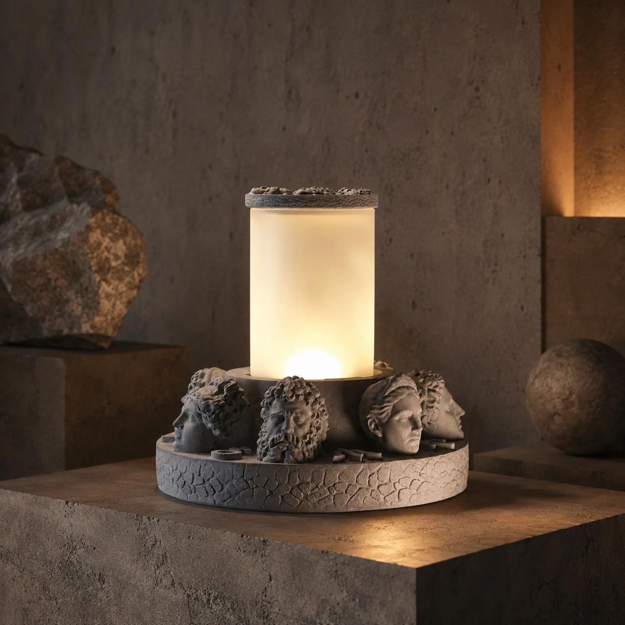 Seven Greek Gods Concrete Table Lamp — image 1