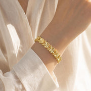 Floral Gold Link Bracelet — image 1