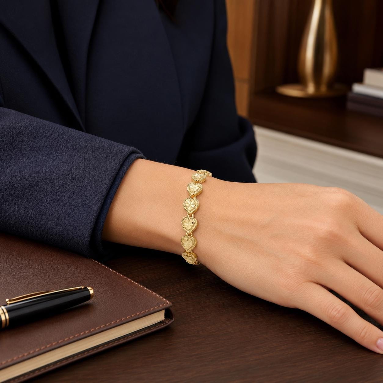 Wedding Heart Gold Bangle — image 7