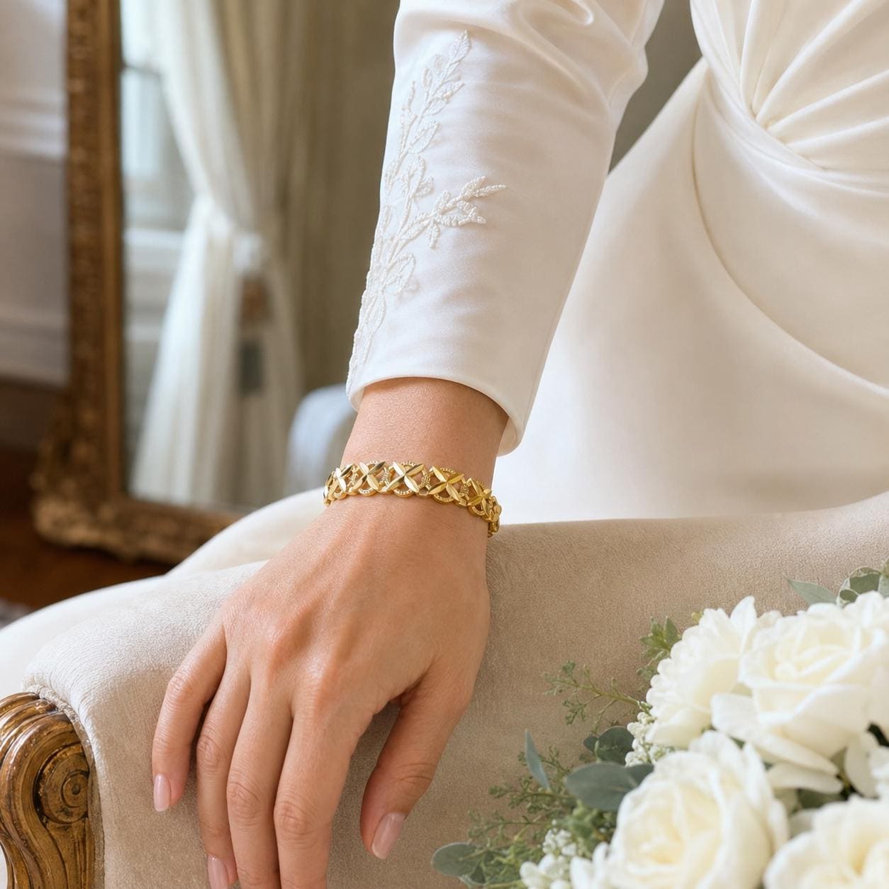 X Gold Bangle – 8mm — image 1