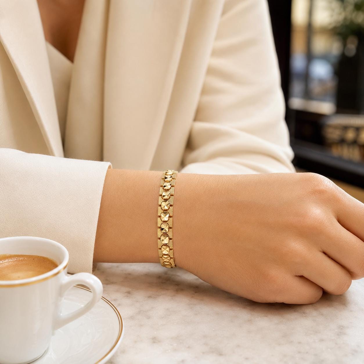 Wide Gold Bangle – 8mm — image 6