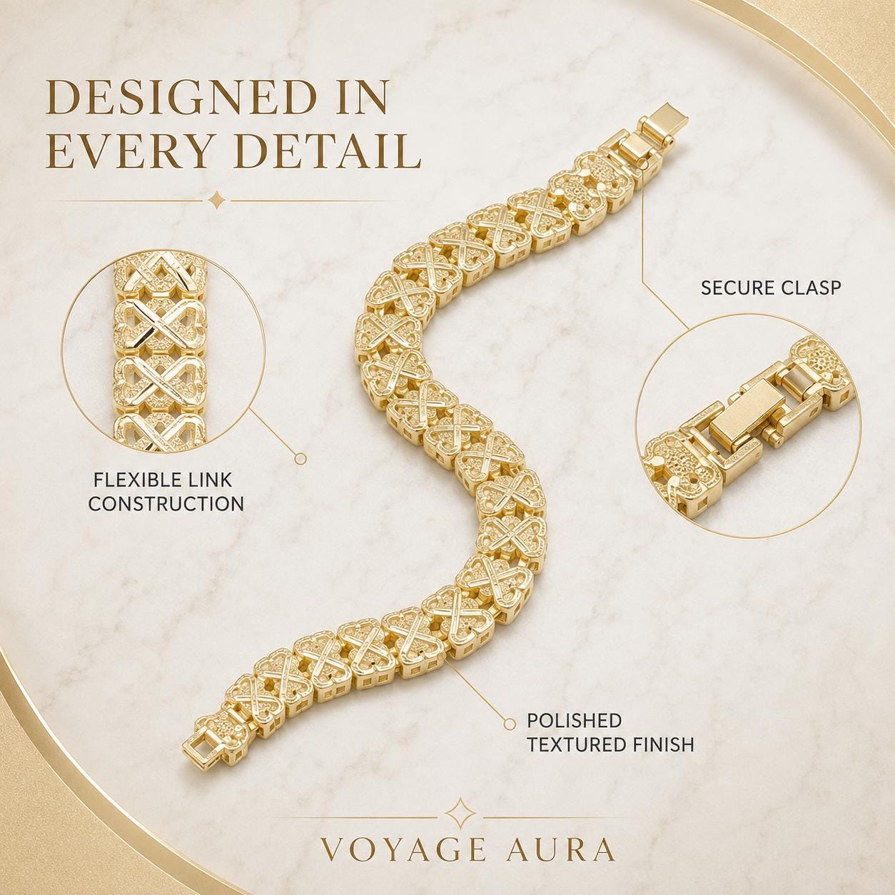 Double X Gold Bracelet — image 4