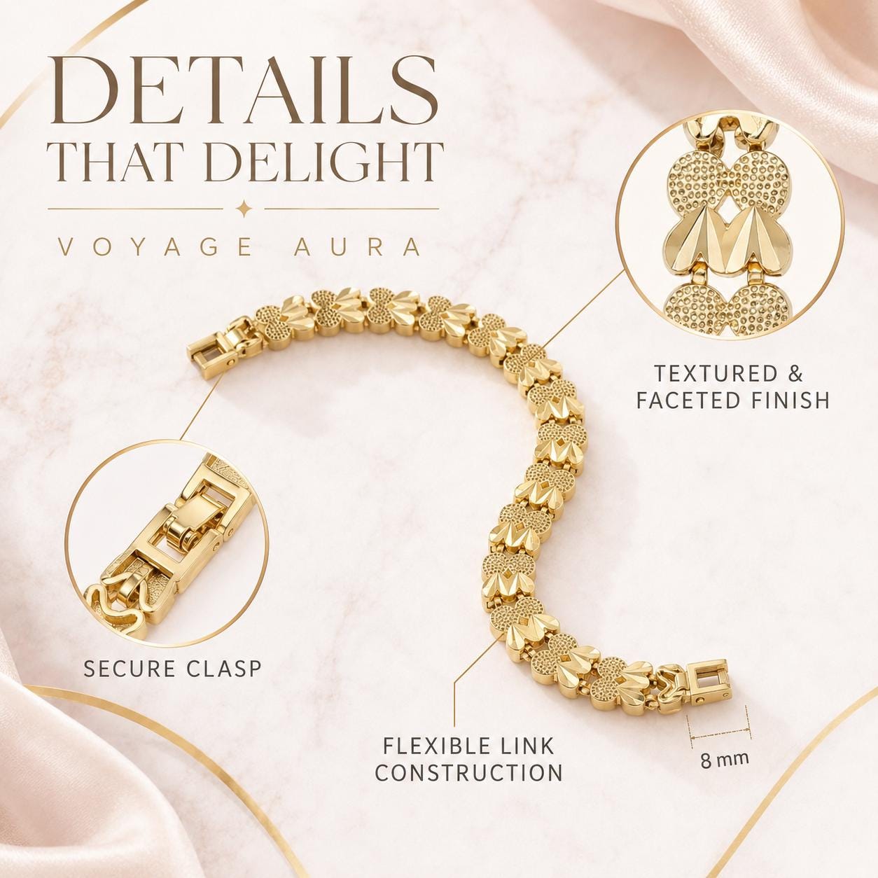 Pineapple Heart Gold Bracelet — image 4