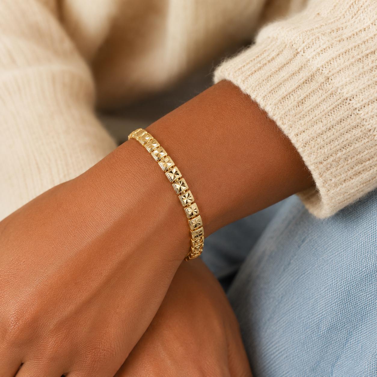 Geometric Gold Bangle — image 6