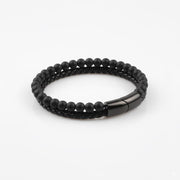 Matte Black Onyx Leather Bracelet — image 4