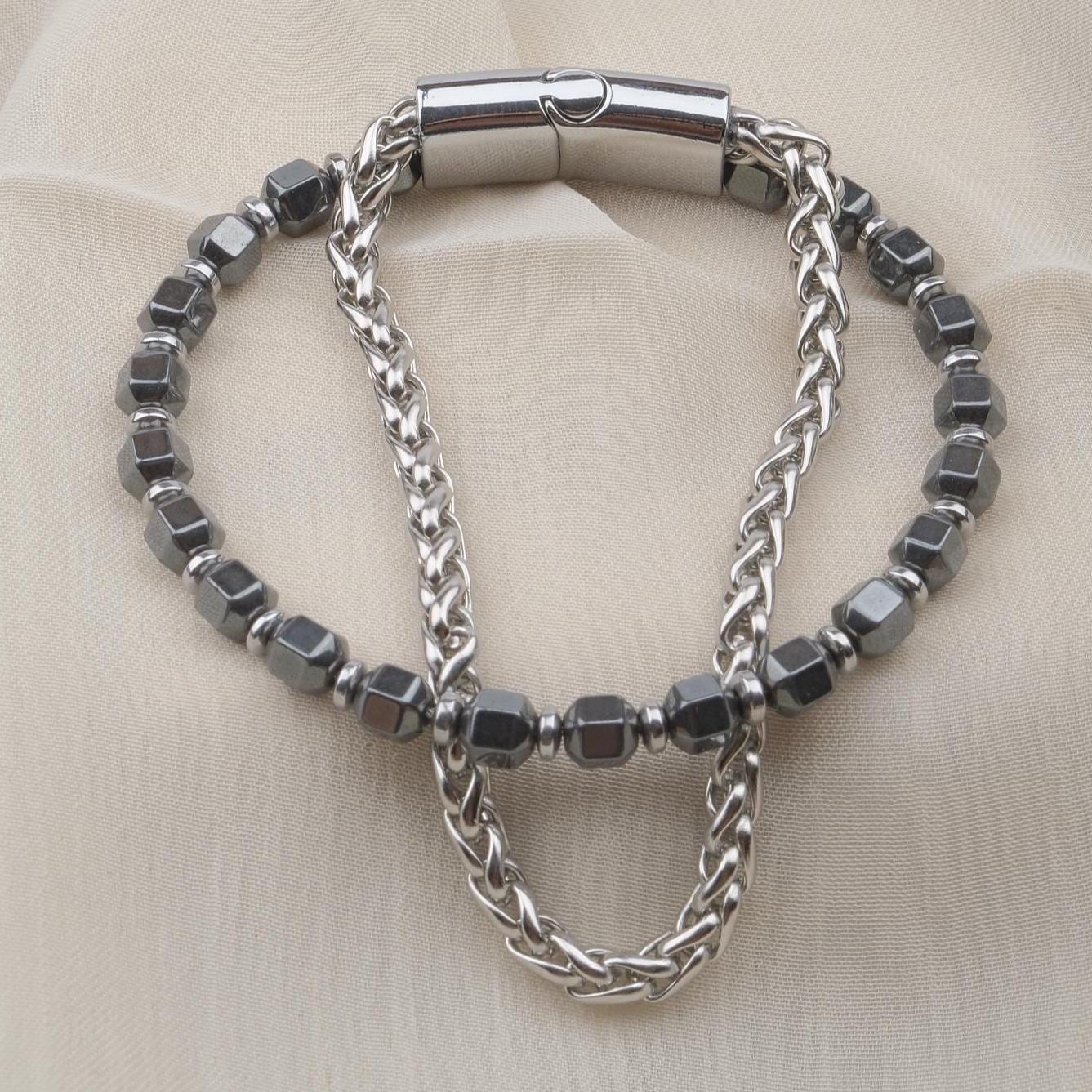 Hematite & Silver Chain Bracelet — image 10