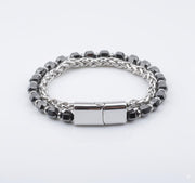 Hematite & Silver Chain Bracelet — image 1