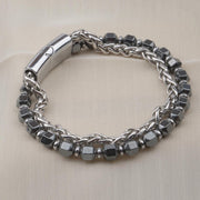 Hematite & Silver Chain Bracelet — image 3